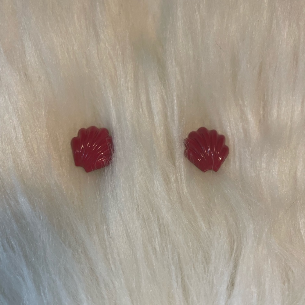 Pink seas shell earrings